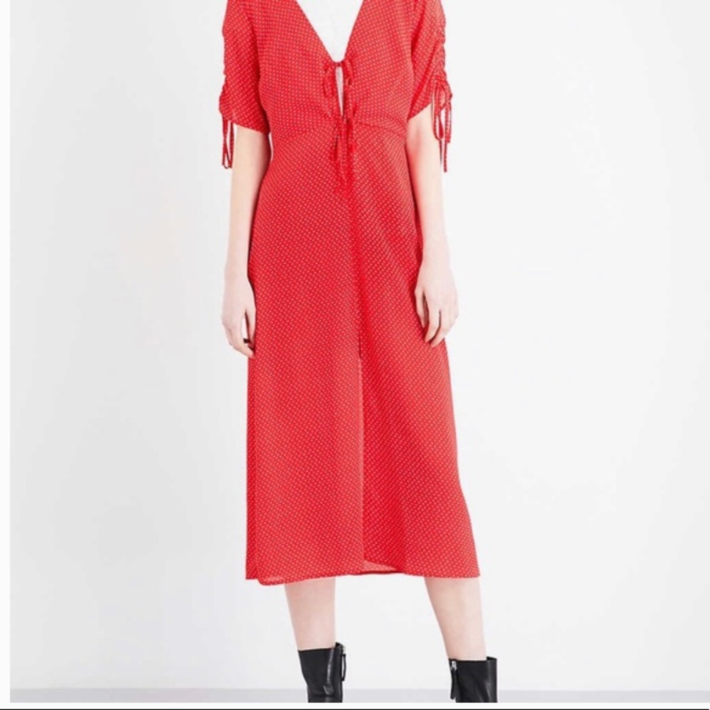Topshop Red Polka Dot Dress Size US 6